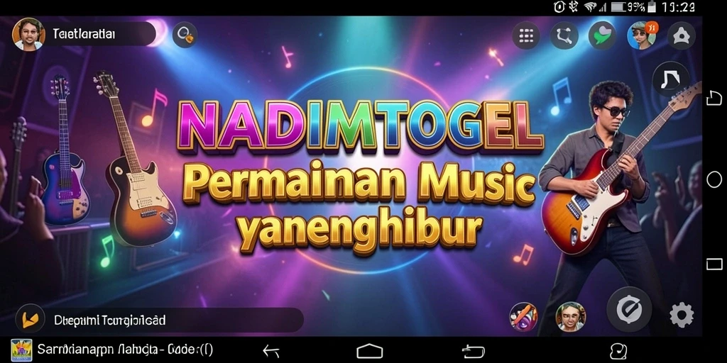 Tampilan gameplay interaktif dari NADIMTOGEL yang penuh musik.