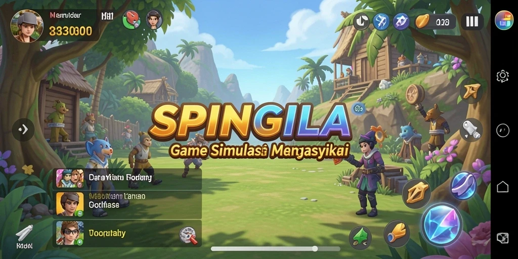 Tampilan gameplay SPINGILA yang interaktif dan menarik di layar.