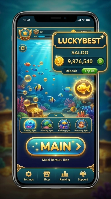 Tampilan antarmuka luckybest yang sederhana dan mudah dipahami.